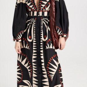 Retro Floral Long Sleeve Boho Dress