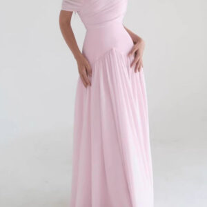 Pink Soft Elegant Cross Maxi Dress