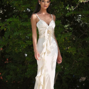 Slim Fit Floral Satin Boho Dress