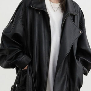 Oversized Moto Leather Jacket